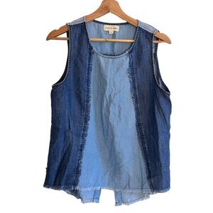 Anthropologie Tencel Boho Chambray Top S